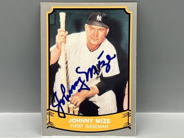 1989 Pacific Baseball Legends Johnny Mize In Person Auto Card W/ JSA COA