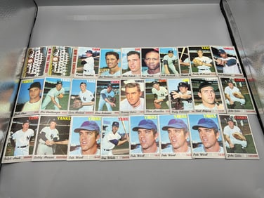 Lot of (27) 1970 Topps New York Yankees Baseball Cards - Varying Conditions