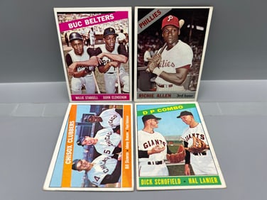 1966 Topps Baseball Lot of 4 w/HOF - Willie Stargell, Richie Allen
