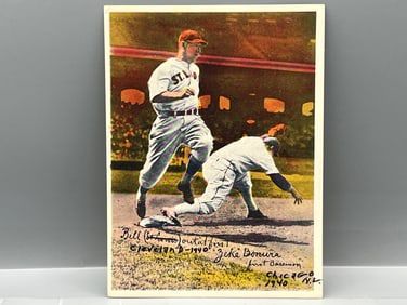 1936 R312 Pastel Photos Zeke Bonura & Lee Bell Out At First