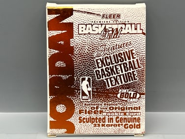 1998 Bleachers Michael Jordan Limited Edition 1986 Fleer RC 23kt Gold Foil Embossed Replica #/5,000