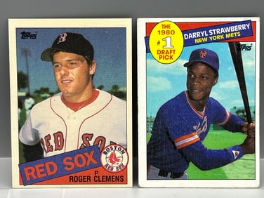1985 Topps Roger Clemens RC #181 & Darryl Strawberry 2nd Year #278