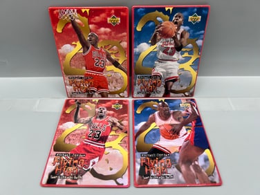 Lot of (4) 1998 Upper Deck Michael Jordan Flying High Metal Cards
