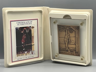 1991 Upper Deck The Highland Mint Michael Jordan Limited Edition Bronze Card W/ COA