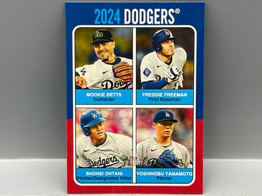 2024 Topps Heritage High Number Los Angeles Dodgers Team Quad Insert #75TQ-5 -
