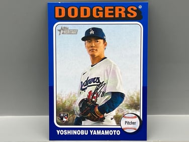 2024 Topps Heritage Yoshinobu Yamamoto Blue Border RC #553 - World Series MVP