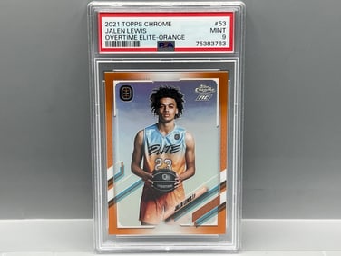 2021 Topps Chrome OTE Jalen Lewis RC Orange #/25 PSA Mint 9