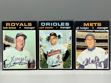 1971 Topps HOF Managers - Bob Lemon, Earl Weaver, Gil Hodges