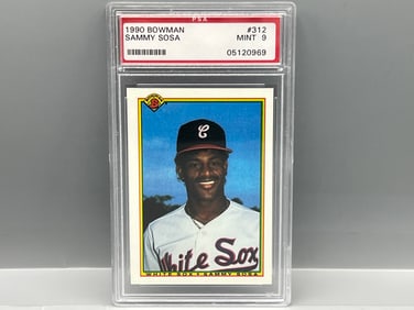1990 Bowman Sammy Sosa RC #312 PSA Mint 9