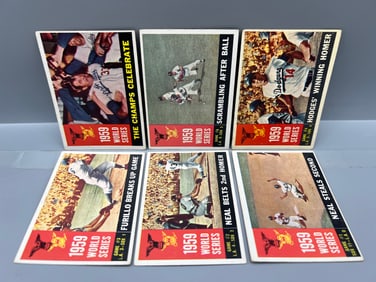 Lot of (6) 1960 Topps Baseball World Series w/HOF - Varying Conditions