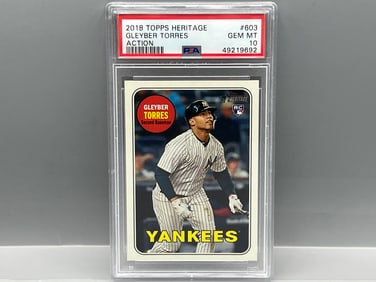 2018 Topps Heritage Gleyber Torres Action Variation RC #603 PSA Gem Mint 10