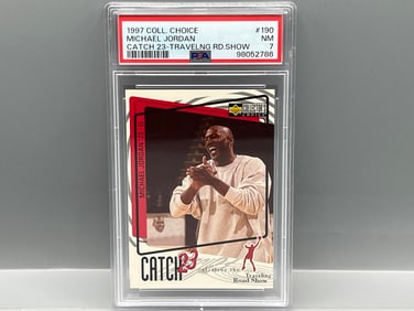 1997 Upper Deck Collector's Choice Michael Jordan Catch 23 Traveling Road Show #190 PSA NM 7