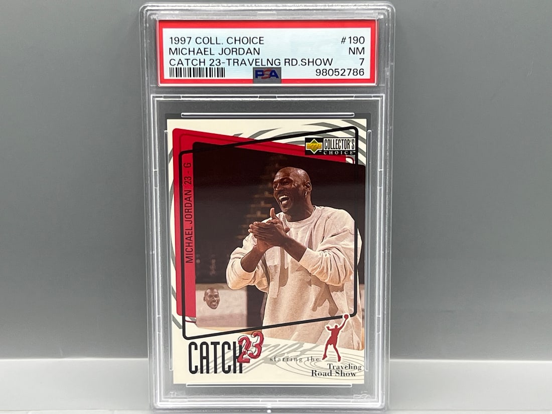 1997 Upper Deck Collector's Choice Michael Jordan Catch 23 Traveling Road Show #190 PSA NM 7 (1 of 2)
