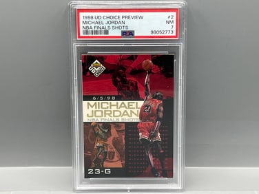 1998 Upper Deck Choice Preview Michael Jordan NBA Finals Shots #2 PSA NM 7