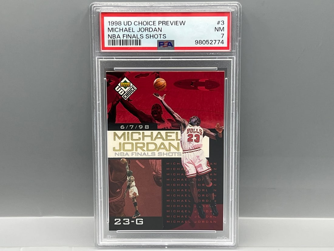 1998 Upper Deck Choice Preview Michael Jordan NBA Finals Shots #3 PSA NM 7 (1 of 2)