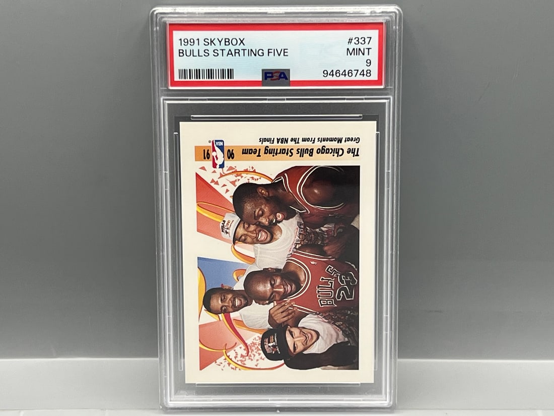 1991 Skybox Michael Jordan Bulls Starting Five #337 PSA Mint 9 (1 of 2)