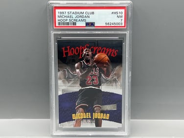1997 Stadium Club Michael Jordan Hoop Screams #HS10 PSA NM 7