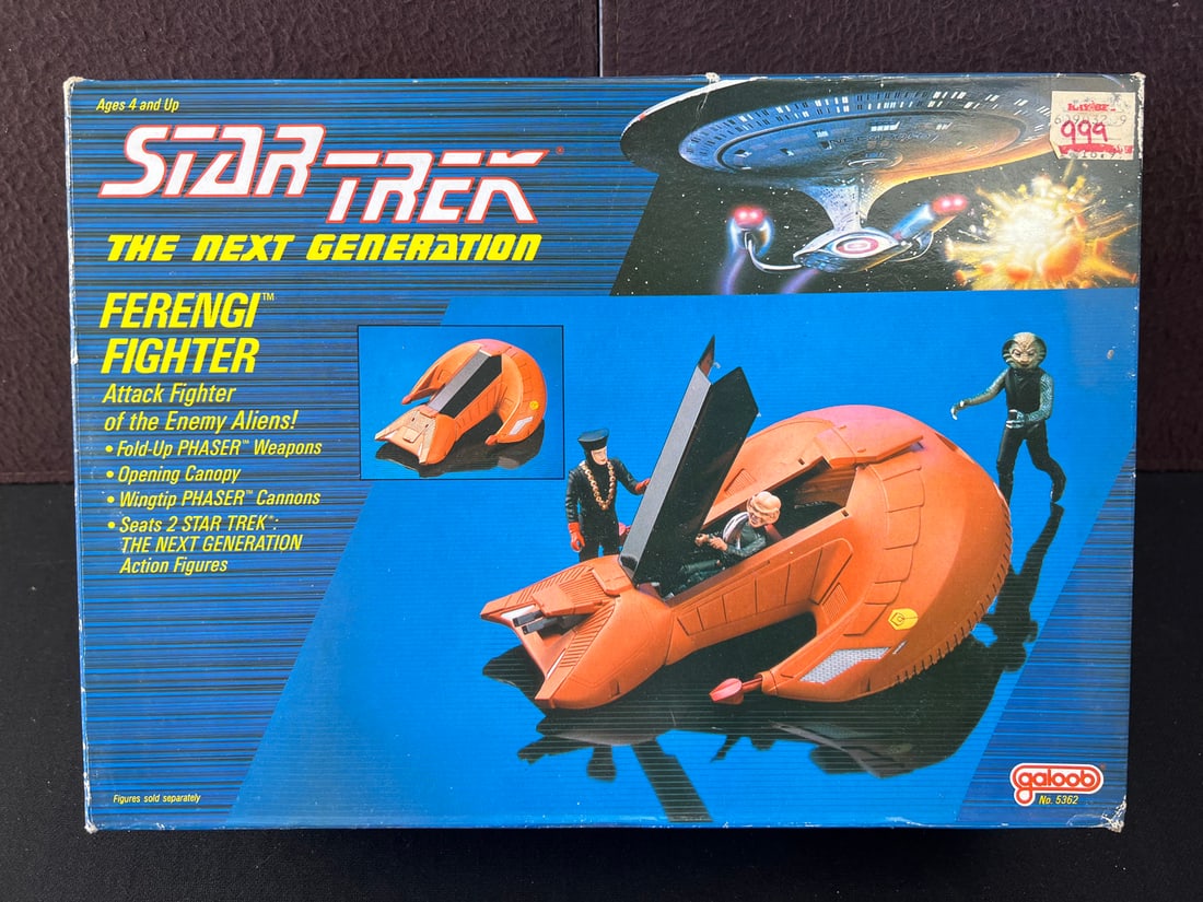 1989 Galoob Star Trek TNG Ferengi Fighter With Original Box: 1989 Galoob Star Trek TNG Ferengi Fighter With Original Box