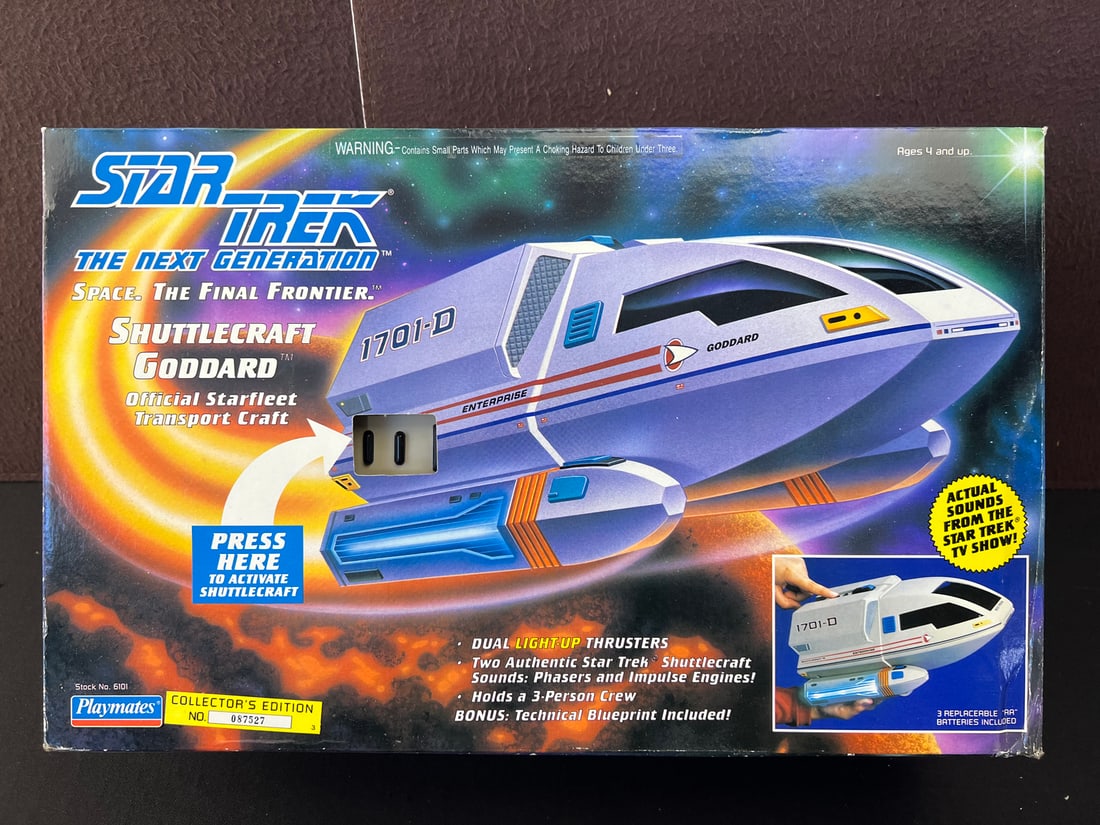 1992 Playmates Star Trek TNG Shuttlecraft Goddard With Original Box - Untested - Appears unplayed: 1992 Playmates Star Trek TNG Shuttlecraft Goddard With Original Box - Untested - Appears unplayed with