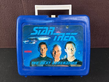 1989 Thermos Star Trek The Next Generation Plastic Lunchbox with Thermos and Name Plate Order Form
