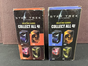 2008 Burger King Star Trek Lot of 2 Glasses - Spock & Kirk
