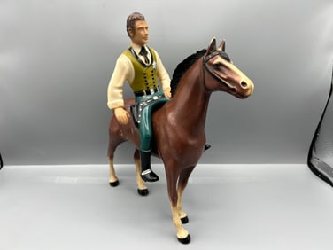 1950s Hartland Plastics Wyatt Earp Figure W/ Horse