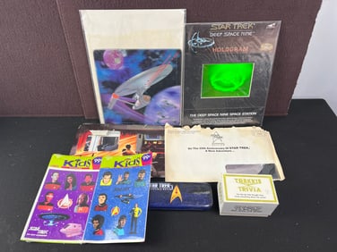Star Trek Lot of Misc Collectibles - Watch, Hologram, Stickers