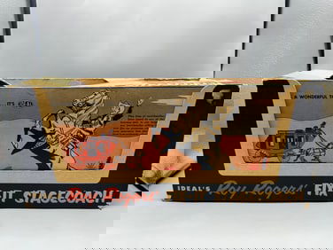 1955 Ideal Roy Rogers' Fix-It Stagecoach Toy W/ Original Box Inc. Stagecoach Driver, Gold Cargo, &