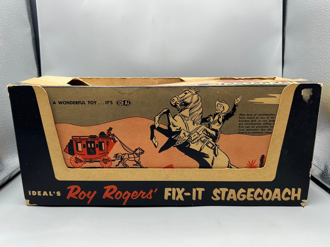 1955 Ideal Roy Rogers' Fix-It Stagecoach Toy W/ Original Box Inc. Stagecoach Driver, Gold Cargo, & (1 of 13)