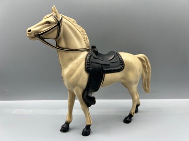 1950s Hartland Plastics Western Horse Figure W/ Saddle - Possibly Lone Ranger's Silver