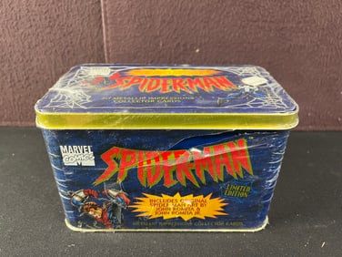 1996 Metallic Impressions Marvel Comics Spider-Man Metal Card Set in Tin - Sealed
