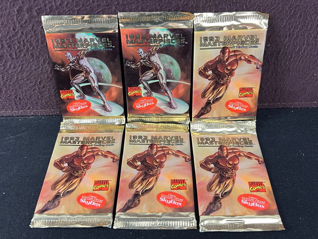 1993 Skybox Marvel Masterpieces Unopened Pack Lot of 6 (1 of 2)