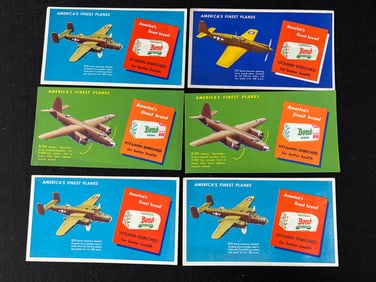 Vintage Bond Bread America's Finest Planes Ink Blotters/Advertising Cards Lot of 6