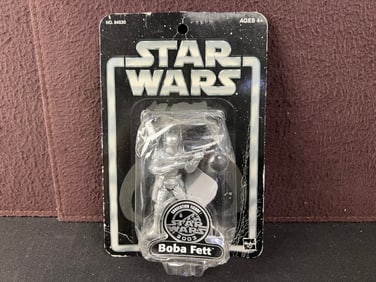 2003 Hasbro Star Wars Boba Fett Exclusive Silver Convention Figure  - Damaged card