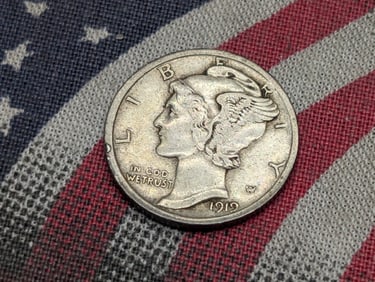 XF - 1919-D Mercury Silver Dime