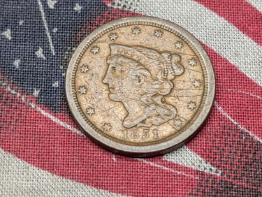 1851 Braided Hair Half Cent