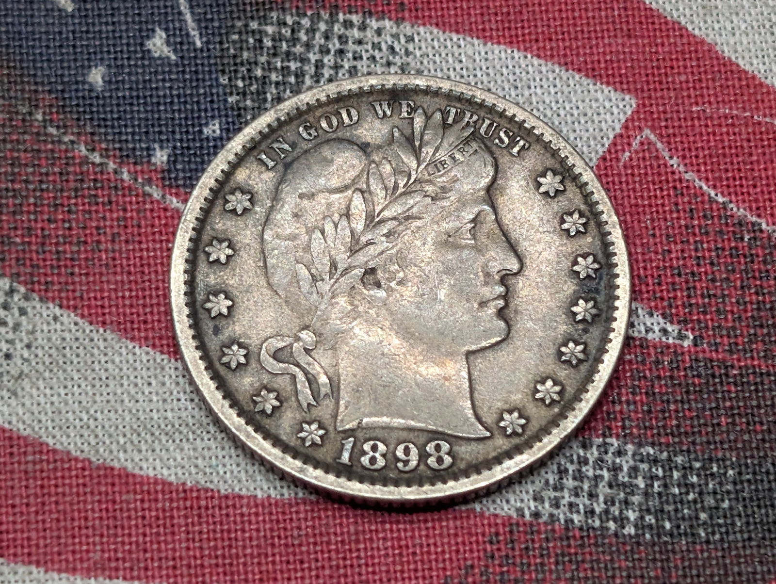 1898 Barber Silver Quarter (1 of 2)