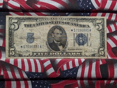 1934 D Series US $5.00 Silver Certificate Star Note