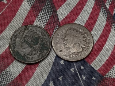 1865 & 1875 Indian Head Cents