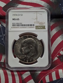 1974-D Eisenhower Dollar - NGC MS65