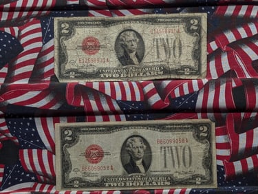 1928 G&C Series US $2.00 RED SEAL Banknotes