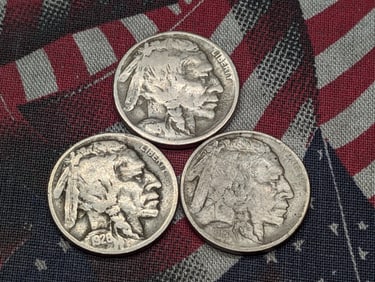 1913-D, 1916-D & 1926-D Indian Head Buffalo Nickels