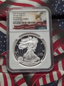 2021-W PROOF Heraldic Eagle T-1 American Silver Eagle - NGC PF69 ULTRA CAMEO