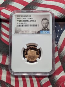 2009-S PROOF Bronze Lincoln Birth & Childhood Cent - NGC PF69 RD ULTRA CAMEO