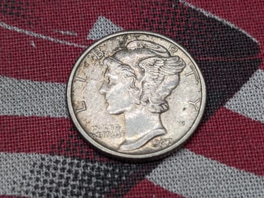 1927 Mercury Silver Dime - AU/UNC