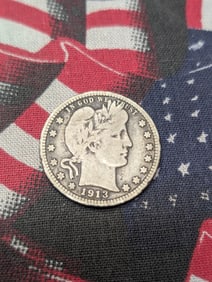 VG/FINE - 1913-D Barber Silver Quarter