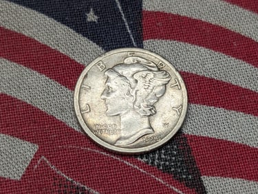 1923-S Mercury Silver Dime - VF+