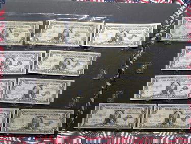 Ten 1935 & 1957 Series $1.00 Silver Certificates - (1) 1935-D, (3) 1935-E, (3) 1957, (2) 1957-A's &