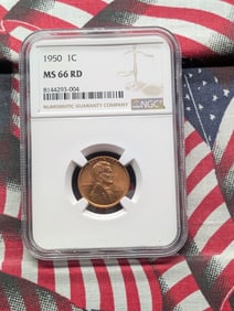 1950 Lincoln Wheat Cent - NGC MS66 RD