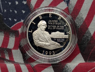 1993-S PROOF Bill of Rights Commemorative Silver Half Dollar in Capsule - 90% Silver
